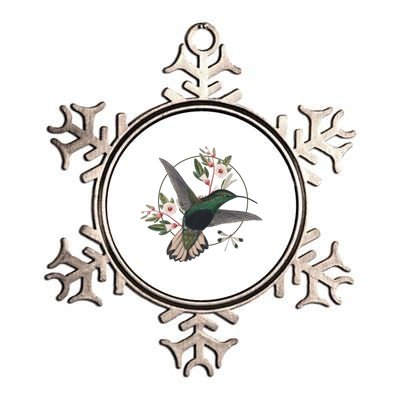 Floral Nature Hummingbird Metallic Star Ornament