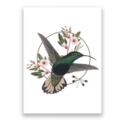 Floral Nature Hummingbird Poster