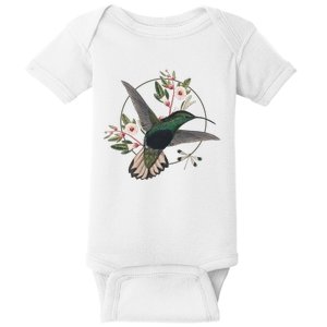 Floral Nature Hummingbird Baby Bodysuit