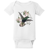 Floral Nature Hummingbird Baby Bodysuit