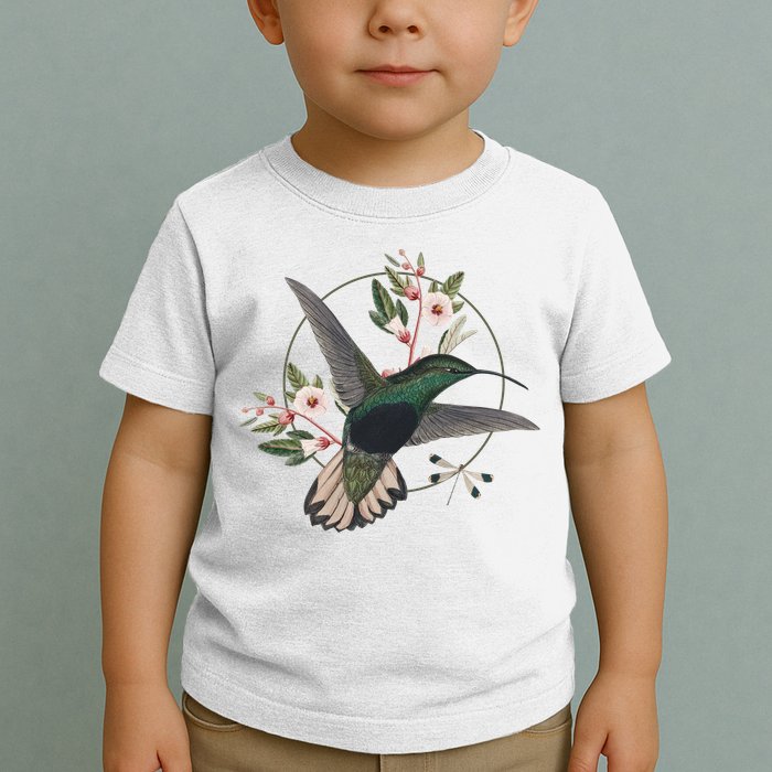 Floral Nature Hummingbird Toddler T-Shirt