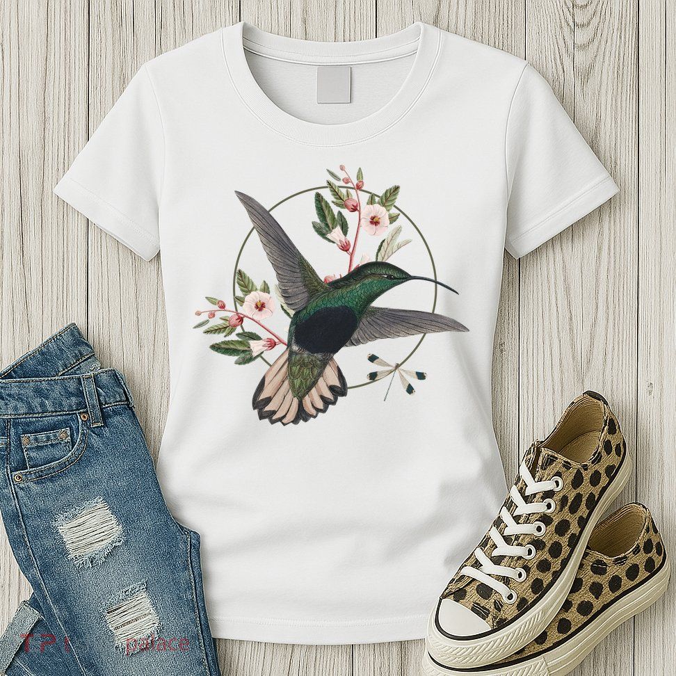 Floral Nature Hummingbird Women's T-Shirt