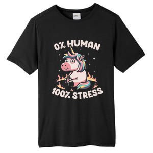 Funny Not Human Just Stressed Unicorn Burn Rainbow Tall Fusion ChromaSoft Performance T-Shirt