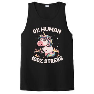 Funny Not Human Just Stressed Unicorn Burn Rainbow PosiCharge Competitor Tank