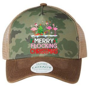 Flamingo Noel Hats Dancing On Snow Merry Flocking Christmas Legacy Tie Dye Trucker Hat