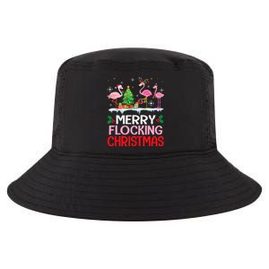 Flamingo Noel Hats Dancing On Snow Merry Flocking Christmas Cool Comfort Performance Bucket Hat