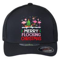 Flamingo Noel Hats Dancing On Snow Merry Flocking Christmas Flexfit Unipanel Trucker Cap