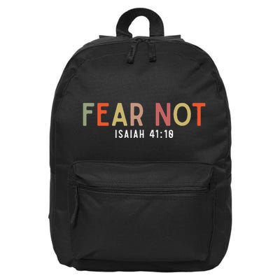 Fear Not Isaiah 41 10 God Faith Jesus Christianity 16 in Basic Backpack