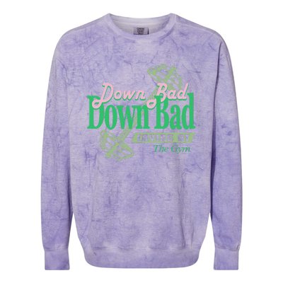 Funny Now IM Down Bad Crying At The Gym Colorblast Crewneck Sweatshirt