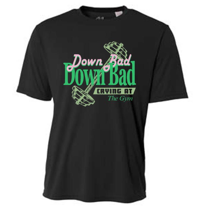 Funny Now IM Down Bad Crying At The Gym Cooling Performance Crew T-Shirt