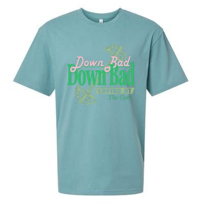 Funny Now IM Down Bad Crying At The Gym Sueded Cloud Jersey T-Shirt