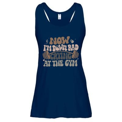 Funny Now IM Down Bad Crying At The Gym Ladies Essential Flowy Tank