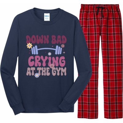 Funny Now IM Down Bad Crying At The Gym Groovy Long Sleeve Pajama Set