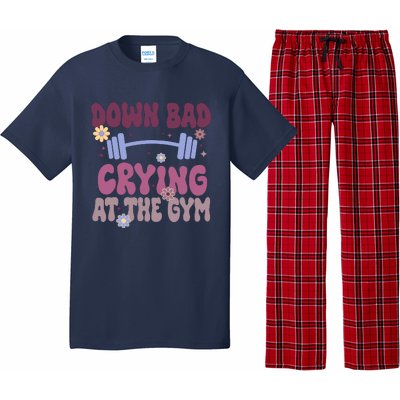 Funny Now IM Down Bad Crying At The Gym Groovy Pajama Set