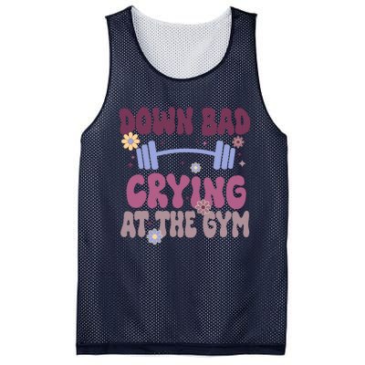 Funny Now IM Down Bad Crying At The Gym Groovy Mesh Reversible Basketball Jersey Tank