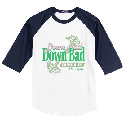 Funny Now IM Down Bad Crying At The Gym Gift Baseball Sleeve Shirt