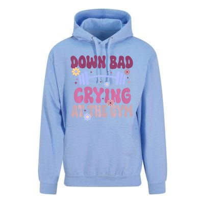 Funny Now Im Down Bad Crying At The Gym Groovy Cute Gift Unisex Surf Hoodie