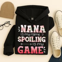 Floral Nana Is My Name Spoiling Is My Game Grandma Life Hoodie