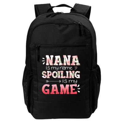 Floral Nana Is My Name Spoiling Is My Game Grandma Life Backpack