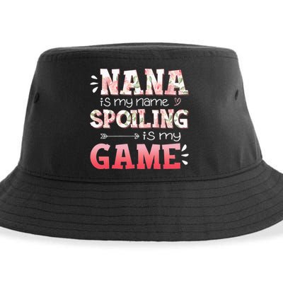 Floral Nana Is My Name Spoiling Is My Game Grandma Life Sustainable Bucket Hat