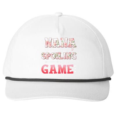 Floral Nana Is My Name Spoiling Is My Game Grandma Life Snapback Five-Panel Rope Hat