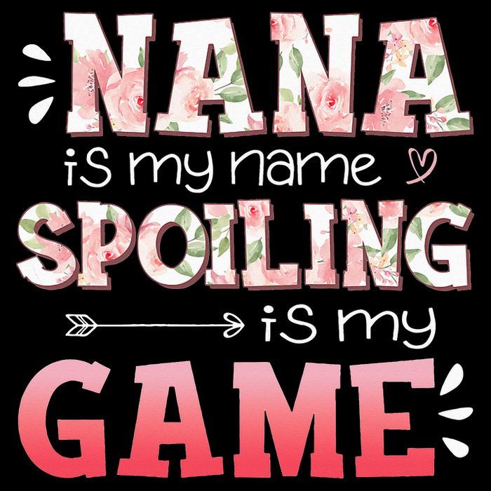 Floral Nana Is My Name Spoiling Is My Game Grandma Life 7-Panel Snapback Hat