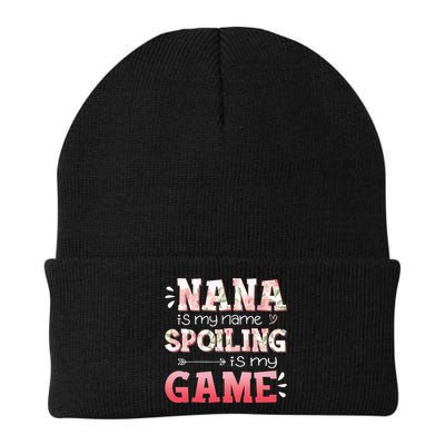 Floral Nana Is My Name Spoiling Is My Game Grandma Life Beanie