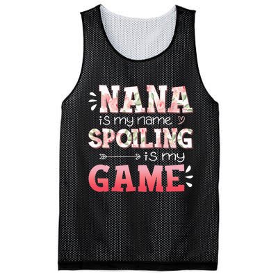 Floral Nana Is My Name Spoiling Is My Game Grandma Life Mesh Reversible Basketball Jersey Tank