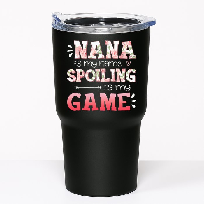 Floral Nana Is My Name Spoiling Is My Game Grandma Life Tumbler