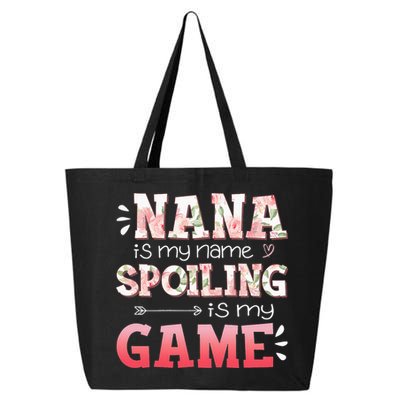 Floral Nana Is My Name Spoiling Is My Game Grandma Life 25L Jumbo Tote