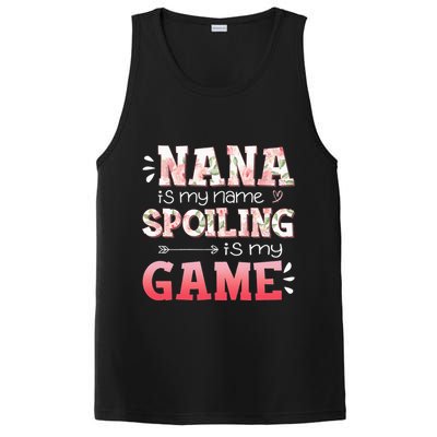 Floral Nana Is My Name Spoiling Is My Game Grandma Life PosiCharge Competitor Tank