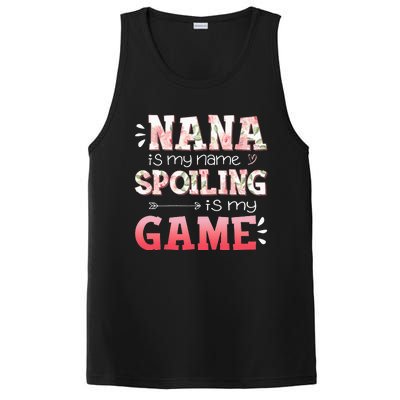 Floral Nana Is My Name Spoiling Is My Game Grandma Life PosiCharge Competitor Tank