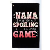 Floral Nana Is My Name Spoiling Is My Game Grandma Life Golf Towel