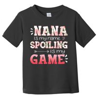 Floral Nana Is My Name Spoiling Is My Game Grandma Life Toddler T-Shirt