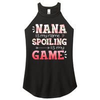 Floral Nana Is My Name Spoiling Is My Game Grandma Life Women's Perfect Tri Rocker Tank