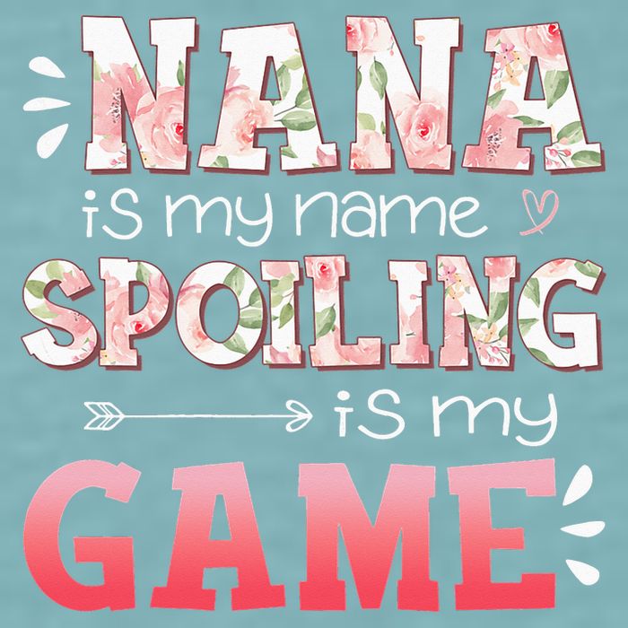 Floral Nana Is My Name Spoiling Is My Game Grandma Life Sueded Cloud Jersey T-Shirt