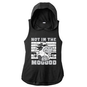 funny Not In The Mooood Cow Cows Farm Ladies PosiCharge Tri-Blend Wicking Draft Hoodie Tank