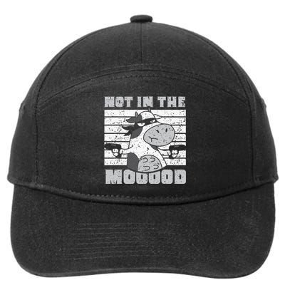 funny Not In The Mooood Cow Cows Farm 7-Panel Snapback Hat