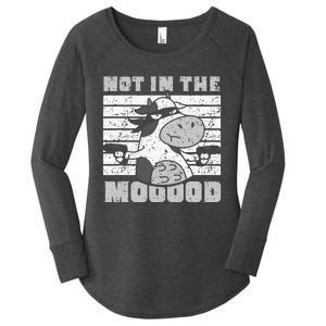 funny Not In The Mooood Cow Cows Farm Women's Perfect Tri Tunic Long Sleeve Shirt