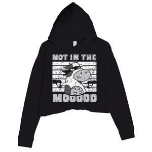 funny Not In The Mooood Cow Cows Farm Crop Fleece Hoodie