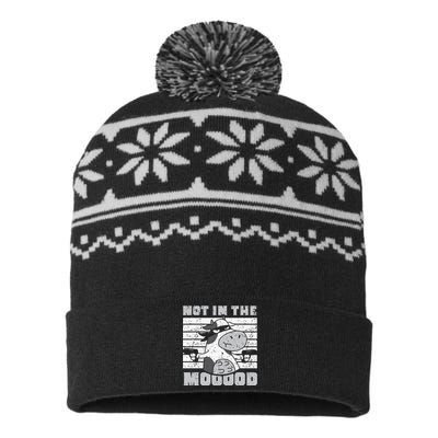 funny Not In The Mooood Cow Cows Farm USA-Made Snowflake Beanie