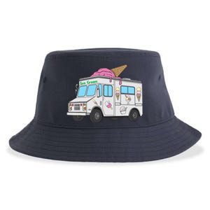 Funny Nostalgic Ice Cream Truck Summer Adventure Lover Sustainable Bucket Hat