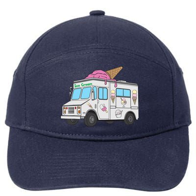 Funny Nostalgic Ice Cream Truck Summer Adventure Lover 7-Panel Snapback Hat