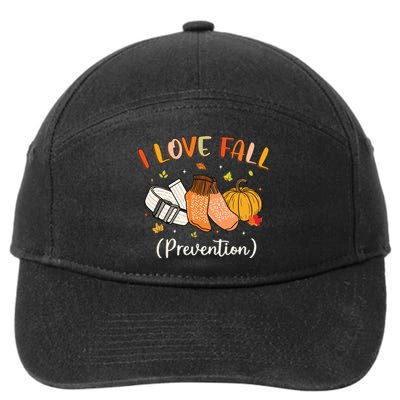 Funny Nurse I Love Fall Prevention Fall Physical Therapy 7-Panel Snapback Hat