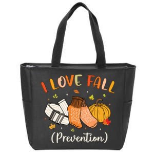 Funny Nurse I Love Fall Prevention Fall Physical Therapy Zip Tote Bag