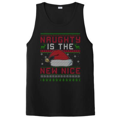 Funny Naughty Is The New Nice Christmas SantaS Hat Funny Gift Cool Gift PosiCharge Competitor Tank