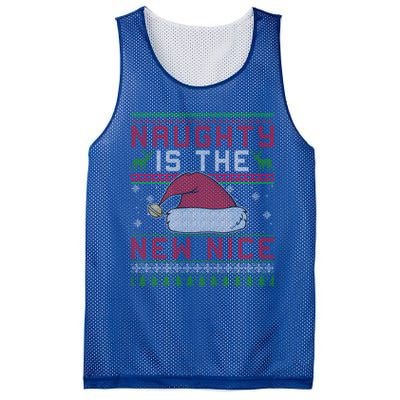 Funny Naughty Is The New Nice Christmas SantaS Hat Funny Gift Cool Gift Mesh Reversible Basketball Jersey Tank