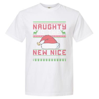 Funny Naughty Is The New Nice Christmas SantaS Hat Funny Gift Cool Gift Garment-Dyed Heavyweight T-Shirt