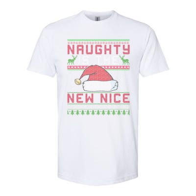 Funny Naughty Is The New Nice Christmas SantaS Hat Funny Gift Cool Gift Softstyle CVC T-Shirt