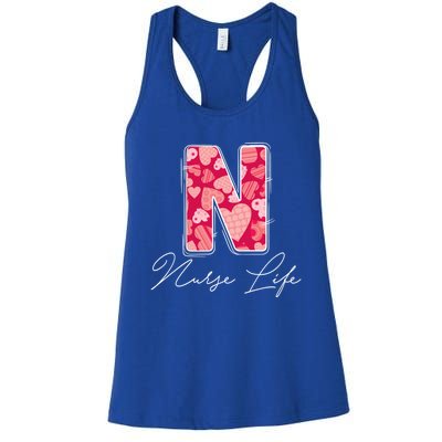 Funny N Is For Nurse Life Nursing Student Valentines Day Cool Gift Women's Racerback Tank